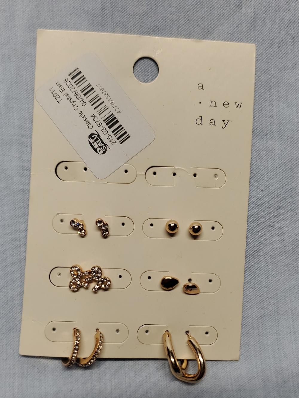 a new day Gold Tone Mixed Earring Set with Clear Crystals